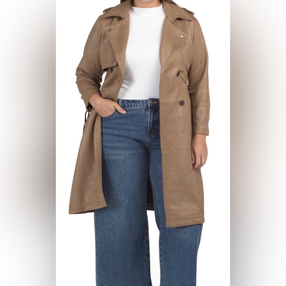 Avec Les Filles Tan Trench Coat Size 2X NWT